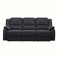 3 Seat Manual Reclining Sofa With Deep Recline - Black