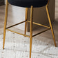 Nashford - Set of 2 - 25" Black Bar Stools with Modern Teddy Fabric Upholstery and Metal Base for Kitchen & Dining