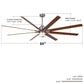 Oversized Large Ceiling Fan With Dimmable LED Light, 8 Blades, Remote Control