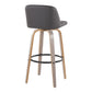 Toriano - Mid-Century Modern Fixed Height BarStool With Round Footrest (Set of 2)
