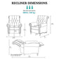 Aidan - Push Back Recliner Chair With Tufted Back And Nailhead Trim - Cream