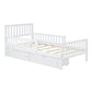 Platform Bed With Guardrails On Both Sides And 2 Storage Drawers