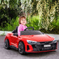 Aosom - Kids Ride On Car, 12V Licensed Audi Rs E-Tron Gt 3.1 Mph Electric Car For Kids, Ride-On Toy For Boys And Girls With Remote Control, 4 Wheels With Suspension, Horn, Music, Lights - Red
