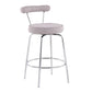 Rosetta - Set of 2 - 24" Chrome and Light Grey Fabric Swivel Counter Stools