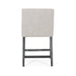 Lioris - Set of 2 - 26" Upholstered Counter Stools, Light Gray Fabric, Rubberwood Frame