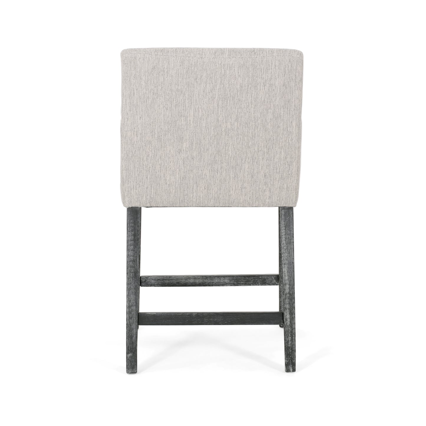 Lioris - Set of 2 - 26" Upholstered Counter Stools, Light Gray Fabric, Rubberwood Frame