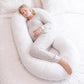 C - Shape Pregnancy Body Pillow With Soft Cover For Back - White