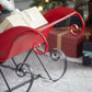 Iron Sleigh Large, Distressed Christmas Santa Sleigh Holiday Decoration