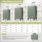 6 Piece Lightweight Hardshell Luggage Set With Double Spinner Wheels, Password Lock