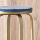 Sanora- Set of 2 - 25" Blue Counter Stools with Swivel Iron Frame and Faux Wood Seats