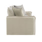 Upendo - Pattern Linen Loveseat With 2 Toss Pillows - Beige