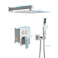 Dual Shower Head System With Square Rain Shower And Rough In Valve