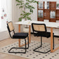 Rattan Side Accent Dining Chairs With Painted Legs (Set of 2)