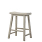 Alonzo - Set of 2 – 24" Light Gray Backless Counter Height Ergonomic Stools with Solid Wood Frame