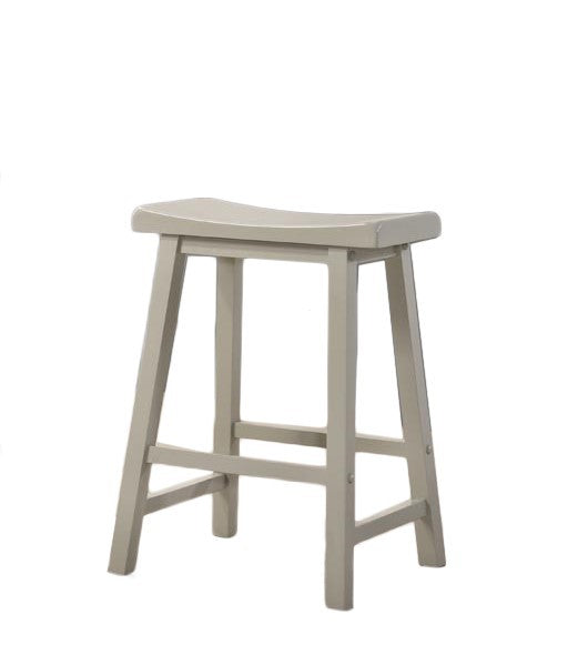 Alonzo - Set of 2 – 24" Light Gray Backless Counter Height Ergonomic Stools with Solid Wood Frame