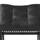 Vera - Set of 2 - 27" Black Velvet Saddle Counter Stools with Tufted Upholstered Seat, Nail-Head Trim, and Durable Wood Legs