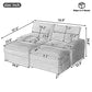 Convertible Loveseat Sofa With Storage, USB Ports, Cup Holders