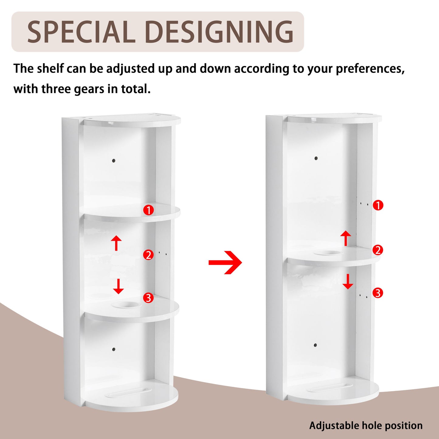 Bathroom Wall Mounted Storage Rack With Float Mounting Design