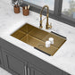 Finish Undermount Stainless Steel Kitchen Sink 32" X 19" 16 Gauge Deep Single Bowl