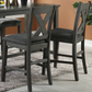 Hadrian - Set of 2 - 24" Gray Wash Counter Height Dining Set with Storage Shelves, High Chairs & Stools - Solid Acacia Wood