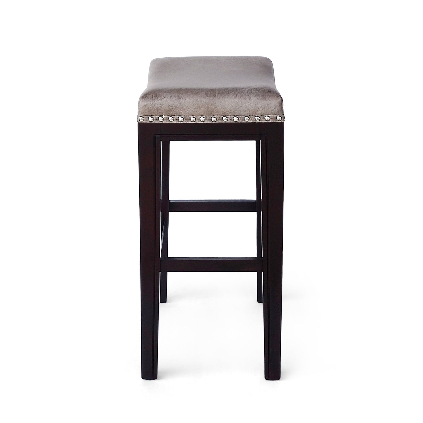 Virella - Set of 2 - 26" Weathered Gray Acacia Wood Bar Stools with Wicker Seats, Outdoor Folding Chairs with High Backrest