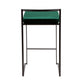 Flintwood - Set of 2 - 26" Green Velvet Upholstered Black Stackable Counter Stools