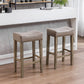 Sterling - Set of 2 - 29" Gray Counter Height Backless Faux Leather Bar Stools for Kitchen Island