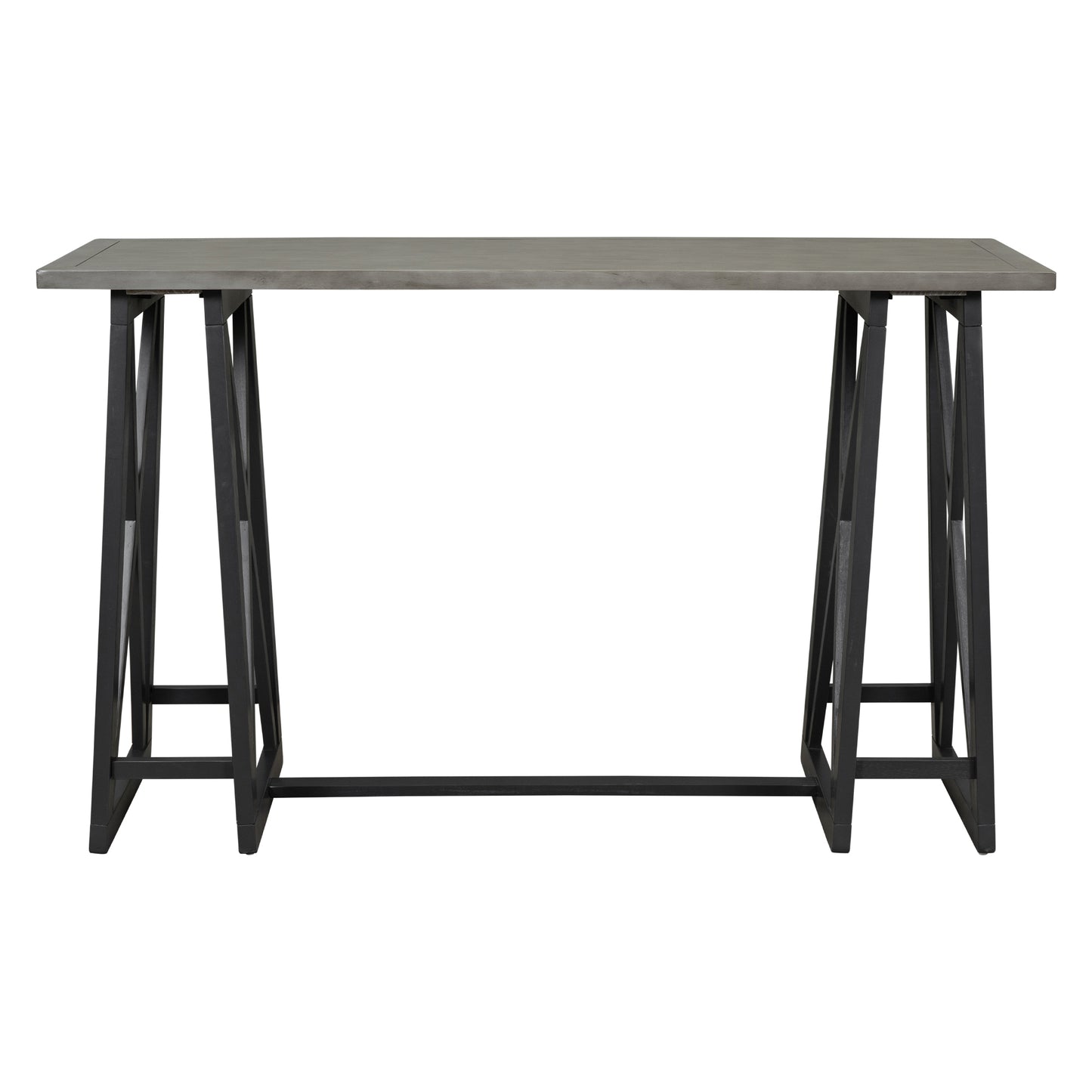 Kassian - Set of 5 - 24" Counter Height Dining Set with Solid Rubberwood, Gray Finish, and 4 Stools