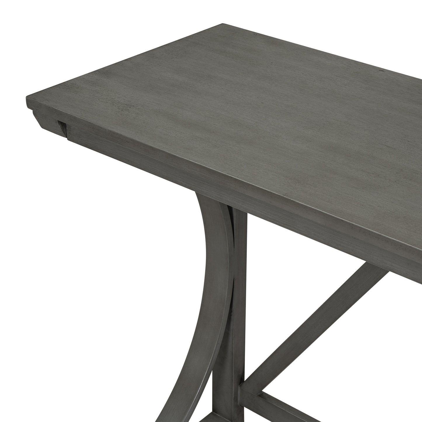 Topmax - 4-Piece 30" Rustic Brown Counter Height Table with Fabric Padded Stools and Socket