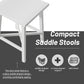 Tirion - 4-Piece Farmhouse Counter Height 60" Dining Table Set with 3 Stools for Small Spaces, White