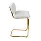 Amethyst - Set of 2 - 27" Ivory Counter Stools with Boucle Upholstered Armless Seats and Gold Chrome Base