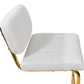 Amethyst - Set of 2 - 27" Ivory Counter Stools with Boucle Upholstered Armless Seats and Gold Chrome Base