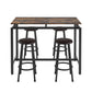 Rockstone - set of 6 - 47.5" Kitchen Counter Height Set with Brown Bar Table and 4 Stools