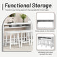 Tirion - 4-Piece Farmhouse Counter Height 60" Dining Table Set with 3 Stools for Small Spaces, White