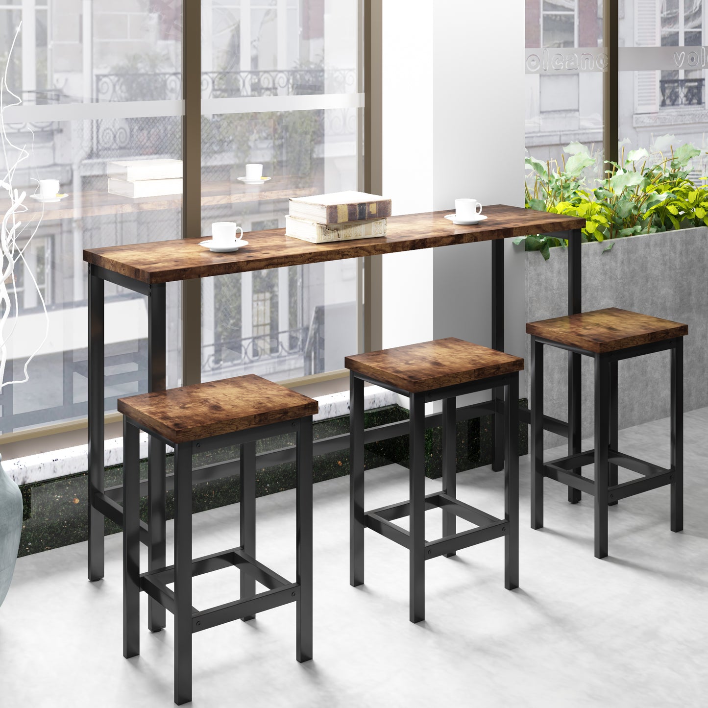 Hazelpark - Set of 2 - 25" Black Swivel Wood Bar Stools with High Back - Comfortable and Stylish Counter Height, Modern Design, Ideal for Kitchen & Dining Room