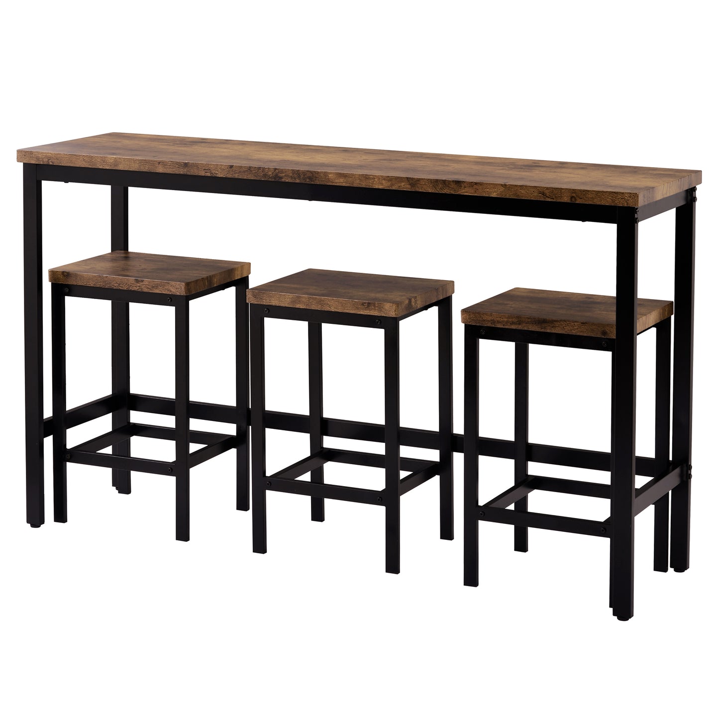 Hazelpark - Set of 2 - 25" Black Swivel Wood Bar Stools with High Back - Comfortable and Stylish Counter Height, Modern Design, Ideal for Kitchen & Dining Room