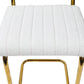 Amethyst - Set of 2 - 27" Ivory Counter Stools with Boucle Upholstered Armless Seats and Gold Chrome Base