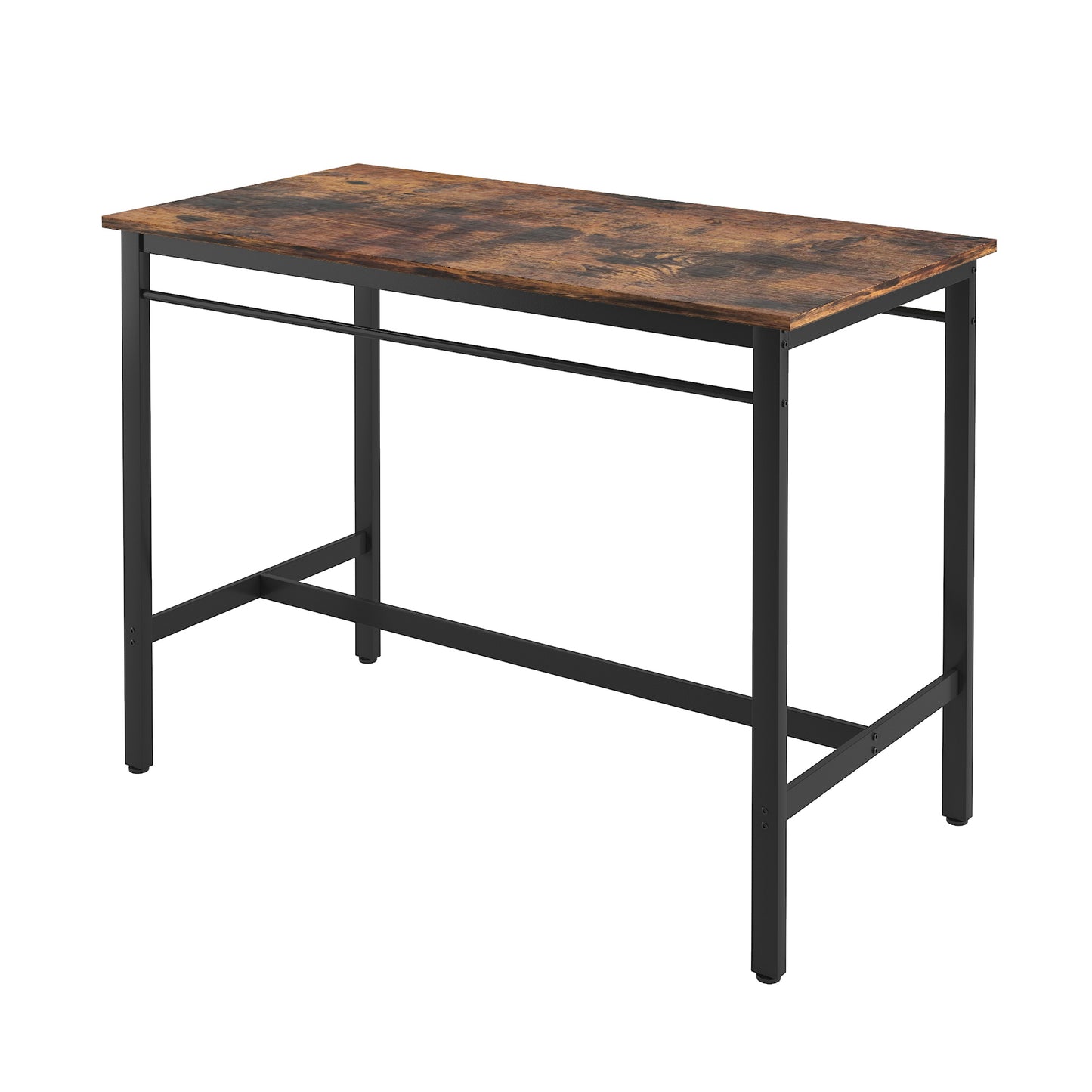 Humphrea - Set of 2 - 24" Rustic Brown Backless Counter Stools with Industrial Iron Frame for Modern Kitchens & Dining