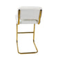 Amethyst - Set of 2 - 27" Ivory Counter Stools with Boucle Upholstered Armless Seats and Gold Chrome Base