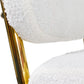 Amethyst - Set of 2 - 27" Ivory Counter Stools with Boucle Upholstered Armless Seats and Gold Chrome Base