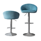 Santar- Set of 2 - 24" Elegance  Seat Height Adjustable Blue Velvet Bar Stools with Backrest and Footrest